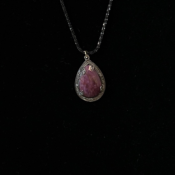 Julie Starr Dresner Pink Saphire and Black Diamond Pendant - Picture 13 of 14